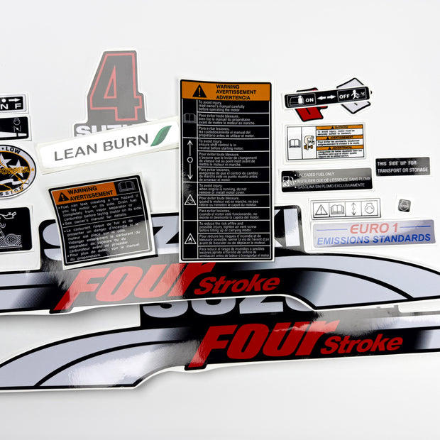 Vinyl graphic decals set suitable for Suzuki 4 hp four stroke outboard engine. Vinyl stickers kit for Suzuki 4 hp four stroke Handmade