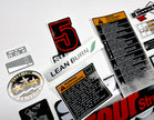 Vinyl graphic decals set suitable for Suzuki 5 hp four stroke outboard engine. Vinyl stickers kit for Suzuki 5 hp four stroke Handmade