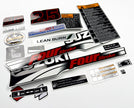 Vinyl graphic decals set suitable for Suzuki 2.5 hp four stroke outboard engine. Vinyl stickers kit for Suzuki 2.5 hp four stroke Handmade