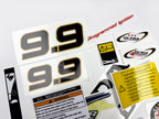 Vinyl graphic decals set suitable for Honda 9.9 hp four stroke outboard engine. Vinyl stickers kit for Honda 9.9 hp four stroke Handmade