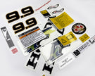 Vinyl graphic decals set suitable for Honda 9.9 hp four stroke outboard engine. Vinyl stickers kit for Honda 9.9 hp four stroke Handmade