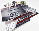 Vinyl graphic grey color decals set suitable for Tohatsu 9.9 hp four stroke outboard engine. Vinyl stickers kit for Tohatsu 9.9 hp four stroke Handmade