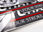 Vinyl graphic grey color decals set suitable for Tohatsu 9.9 hp four stroke outboard engine. Vinyl stickers kit for Tohatsu 9.9 hp four stroke Handmade