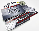 Vinyl graphic grey color decals set suitable for Tohatsu 15 hp four stroke outboard engine. Vinyl stickers kit for Tohatsu 15 hp four stroke Handmade