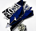 Vinyl graphic blue decals set suitable for Tohatsu 40 hp two stroke outboard engine. Vinyl stickers kit for Tohatsu 40 hp two stroke Handmade