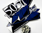 Vinyl graphic blue decals set suitable for Tohatsu 50 hp two stroke outboard engine. Vinyl stickers kit for Tohatsu 50 hp two stroke Handmade