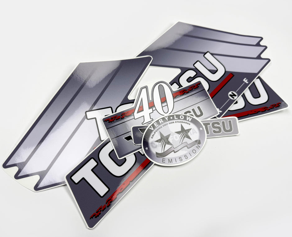 Vinyl graphic grey decals set suitable for Tohatsu 40 hp two stroke outboard engine. Vinyl stickers kit for Tohatsu 40 hp two stroke Handmade