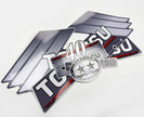 Vinyl graphic grey decals set suitable for Tohatsu 40 hp two stroke outboard engine. Vinyl stickers kit for Tohatsu 40 hp two stroke Handmade