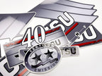Vinyl graphic grey decals set suitable for Tohatsu 40 hp two stroke outboard engine. Vinyl stickers kit for Tohatsu 40 hp two stroke Handmade