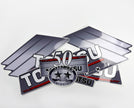 Vinyl graphic gray decals set suitable for Tohatsu 50 hp two stroke outboard engine. Vinyl stickers kit for Tohatsu 50 hp two stroke Handmade