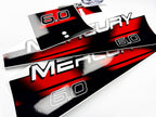 Vinyl graphic red decals set suitable for Mercury 6 hp two stroke outboard engine. Vinyl red stickers kit for Mercury 6 hp two stroke Handmade