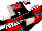 Vinyl graphic red decals set suitable for Mercury 8 hp two stroke outboard engine. Vinyl red stickers kit for Mercury 8 hp two stroke Handmade