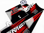 Vinyl graphic red decals set suitable for Mercury 15 hp two stroke outboard engine. Vinyl red stickers kit for Mercury 15 hp two stroke Handmade