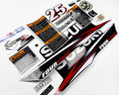 Vinyl graphic decals set suitable for Suzuki 25 hp four stroke outboard engine. Vinyl stickers kit for Suzuki 25 hp four stroke Handmade
