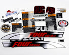 Vinyl graphic decals set suitable for Suzuki 9.9 hp four stroke outboard engine. Vinyl stickers kit for Suzuki 9.9 hp four stroke Handmade