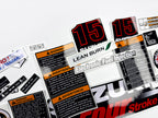 Vinyl graphic decals set suitable for Suzuki 15 hp four stroke outboard engine. Vinyl stickers kit for Suzuki 15 hp four stroke Handmade