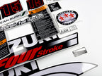 Vinyl graphic decals set suitable for Suzuki 15 hp four stroke outboard engine. Vinyl stickers kit for Suzuki 15 hp four stroke Handmade