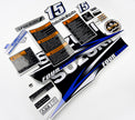 Vinyl graphic blue decals set suitable for Suzuki 15 hp four stroke outboard engine. Blue vinyl stickers kit for suzuki 15 hp four stroke Handmade