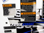 Vinyl graphic decals set blue color suitable for Suzuki 15 hp four stroke outboard engine. Vinyl stickers kit for Suzuki 15 hp four stroke Handmade