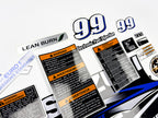 Vinyl graphic blue decals set suitable for Suzuki 9.9 hp four stroke outboard engine. Blue vinyl stickers kit for suzuki 9.9 hp four stroke Handmade