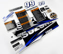 Vinyl graphic blue decals set suitable for Suzuki 9.9 hp four stroke outboard engine. Vinyl stickers kit for Suzuki 9.9 hp four stroke Handmade