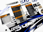 Vinyl graphic blue decals set suitable for Suzuki 9.9 hp four stroke outboard engine. Vinyl stickers kit for Suzuki 9.9 hp four stroke Handmade