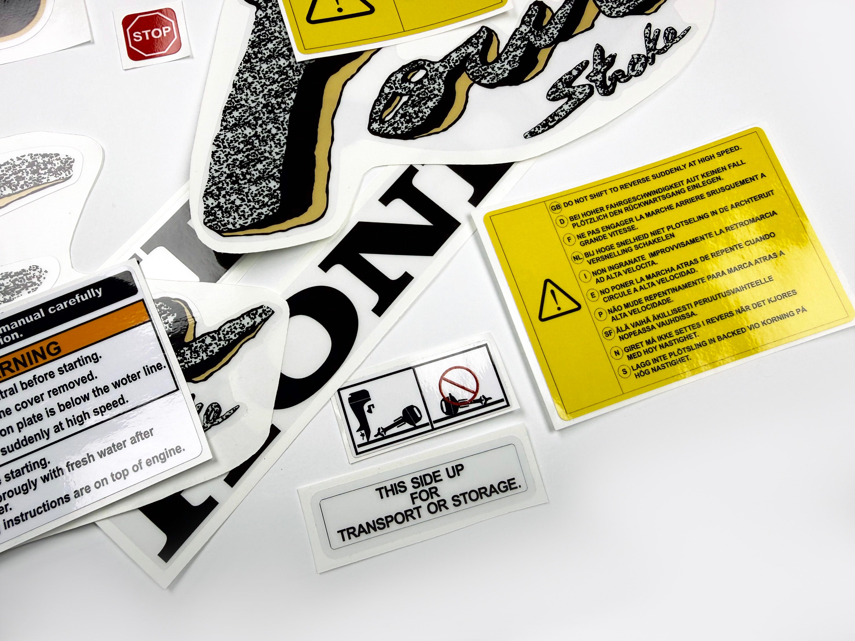 Vinyl graphic decals set suitable for Honda 8 hp four stroke outboard engine. Vinyl stickers kit for Honda 8 hp four stroke Handmade