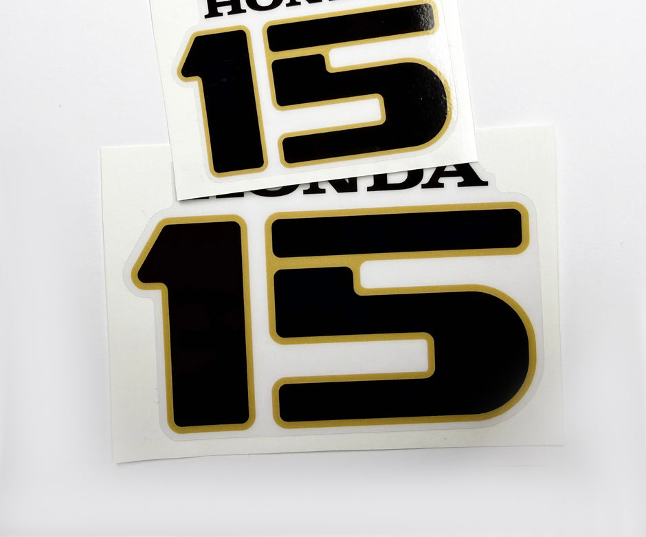 Vinyl graphic decal for Honda 15 four stroke outboard engine.Vinyl graphic sticker Number 15 number 15 separately for H 15 four stroke