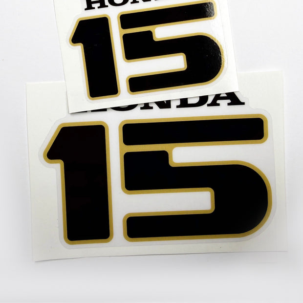 Vinyl graphic decal for Honda 15 four stroke outboard engine.Vinyl graphic sticker Number 15 number 15 separately for H 15 four stroke