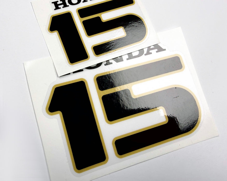 Vinyl graphic decal for Honda 15 four stroke outboard engine.Vinyl graphic sticker Number 15 number 15 separately for H 15 four stroke