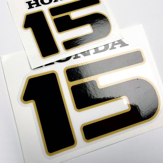 Vinyl graphic decal for Honda 15 four stroke outboard engine.Vinyl graphic sticker Number 15 number 15 separately for H 15 four stroke