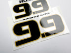 Vinyl graphic decal for Honds 9.9 four stroke outboard engine.Vinyl graphic sticker Number 9.9,number 9.9 separately for H 9.9 four stroke