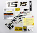 Vinyl graphic decals set suitable for Honda 15 hp four stroke outboard engine. Vinyl stickers kit for Honda 15 hp four stroke Handmade