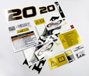 Vinyl graphic decals set suitable for Honda 20 hp four stroke outboard engine. Vinyl stickers kit for Honda 20 hp four stroke Handmade