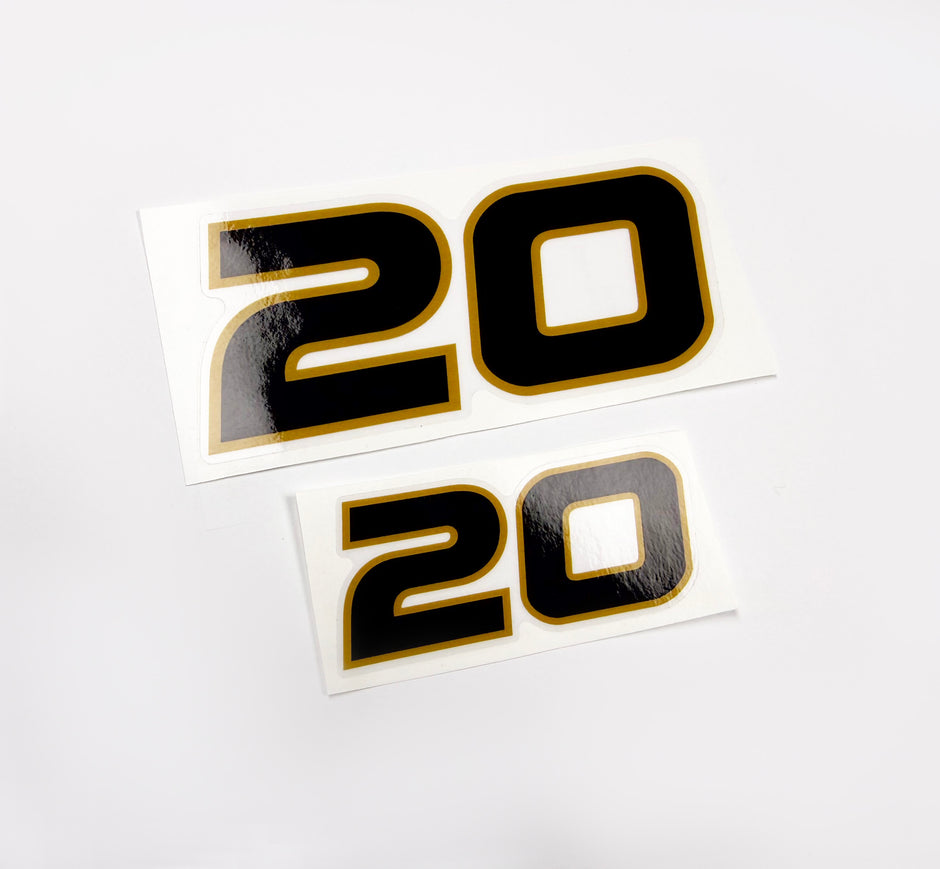 Vinyl graphic decal for Honda 20 four stroke outboard engine.Vinyl graphic sticker Number 20 number 20 separately for Honda 20  four stroke