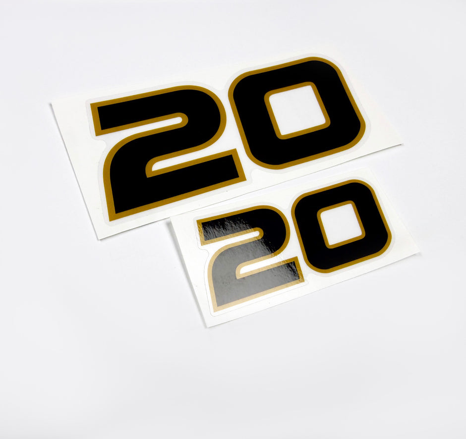 Vinyl graphic decal for Honda 20 four stroke outboard engine.Vinyl graphic sticker Number 20 number 20 separately for Honda 20  four stroke