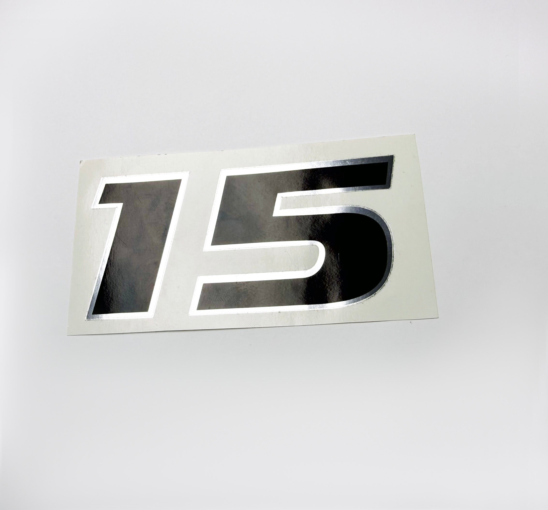 Vinyl graphic decal chrome color for Honda 15 four stroke outboard engine.Vinyl graphic sticker Number 15 number 15 separately for H 15 four stroke