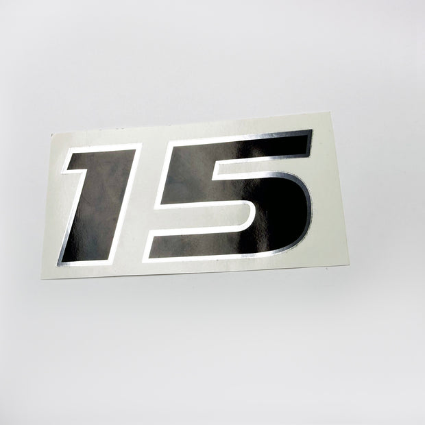 Vinyl graphic decal chrome color for Honda 15 four stroke outboard engine.Vinyl graphic sticker Number 15 number 15 separately for H 15 four stroke