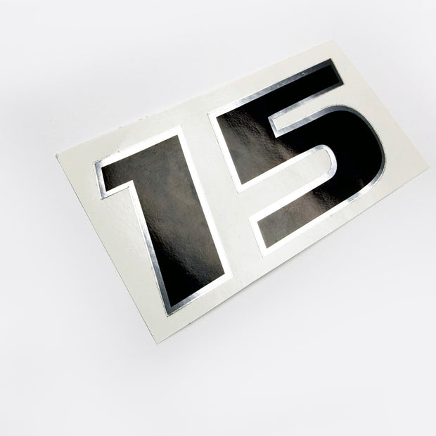 Vinyl graphic decal chrome color for Honda 15 four stroke outboard engine.Vinyl graphic sticker Number 15 number 15 separately for H 15 four stroke