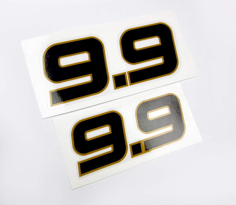 Vinyl graphic decal for Honds 9.9 four stroke outboard engine.Vinyl graphic sticker Number 9.9,number 9.9 separately for H 9.9 four stroke