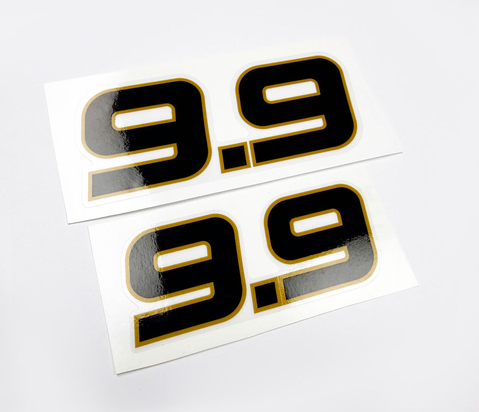 Vinyl graphic decal for Honds 9.9 four stroke outboard engine.Vinyl graphic sticker Number 9.9,number 9.9 separately for H 9.9 four stroke