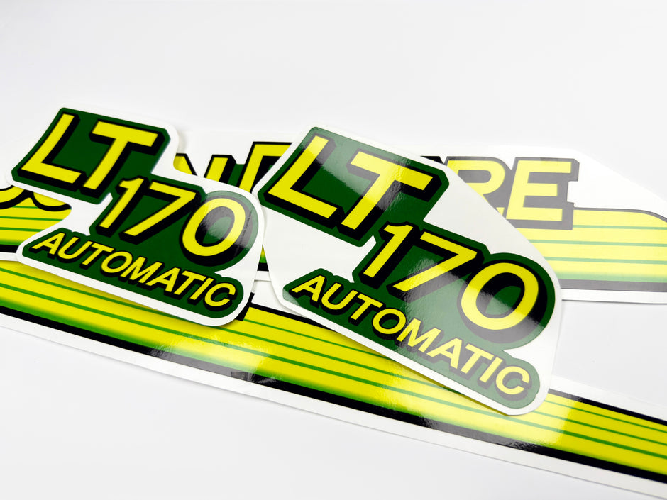 Replacement Vinyl Decal Set For LT 170 Lawn Tractor Hood, stickers set  Lawn Tractor Hood Handmade