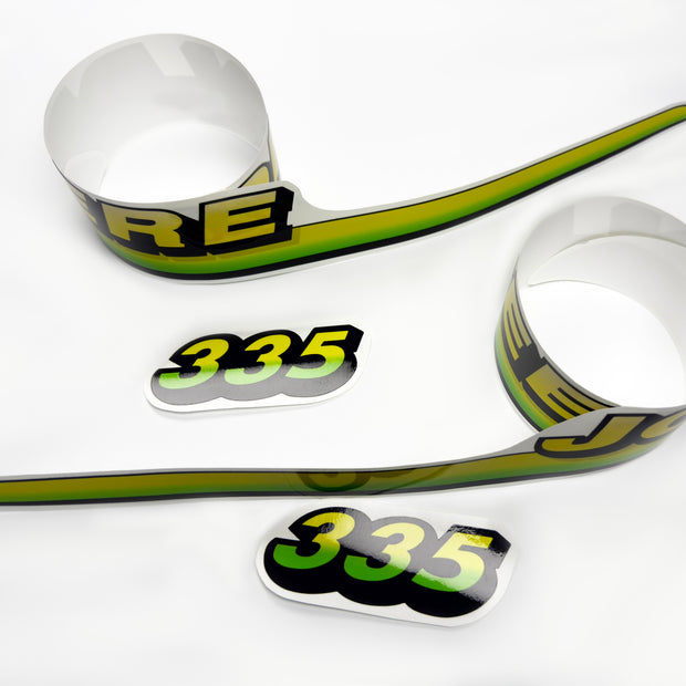 Replacement Vinyl Decal Set For 335 Lawn Tractor Hood, stickers set  Lawn Tractor Hood Handmade