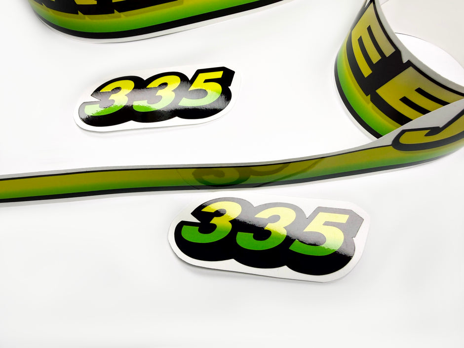 Replacement Vinyl Decal Set For 335 Lawn Tractor Hood, stickers set  Lawn Tractor Hood Handmade