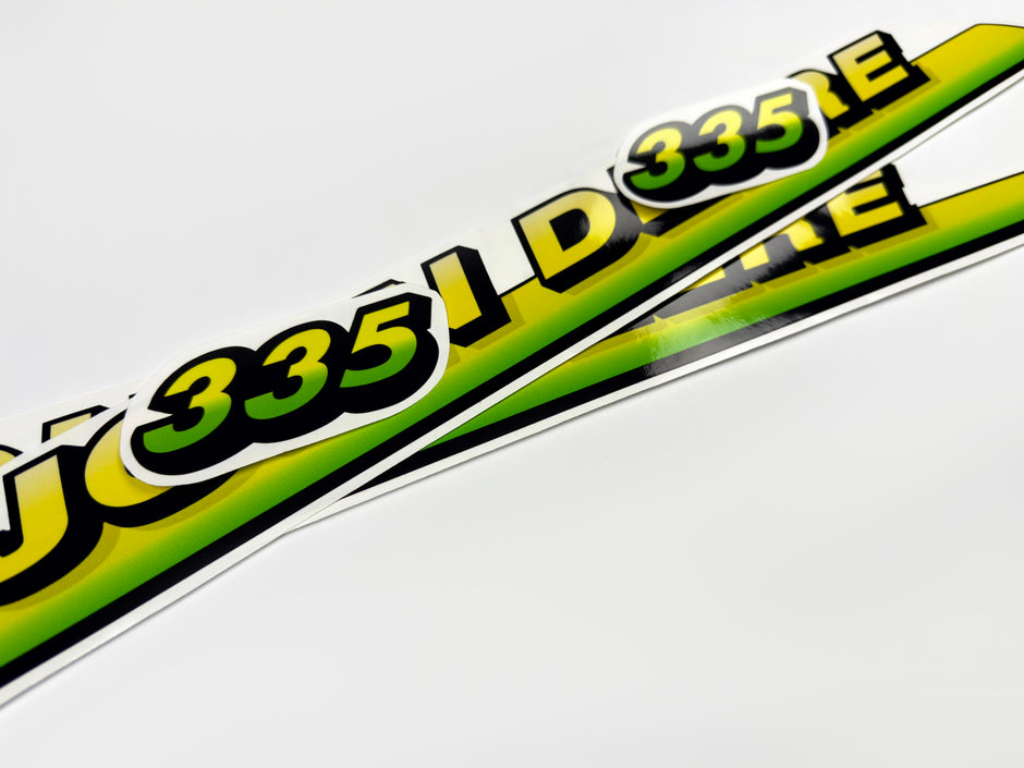 Replacement Vinyl Decal Set For 335 Lawn Tractor Hood, stickers set  Lawn Tractor Hood Handmade