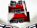 Vinyl graphic decals set suitable for Mercury 40 hp two stroke outboard engine. Vinyl stickers kit for Mercury 40 hp Handmade