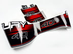 Vinyl graphic decals set suitable for Mercury 40 hp two stroke outboard engine. Vinyl stickers kit for Mercury 40 hp Handmade