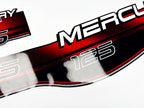 Vinyl red graphic decals set suitable for Mercury 125 hp two stroke outboard engine. Vinyl stickers kit for Mercury 125 hp Handmade