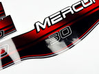 Vinyl graphic decals set suitable for Mercury 30 hp two stroke outboard engine. Vinyl stickers kit for Mercury 30 hp Handmade