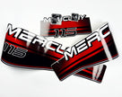 Vinyl red graphic decals set suitable for Mercury 115 hp two stroke outboard engine. Vinyl stickers kit for Mercury 115 hp Handmade